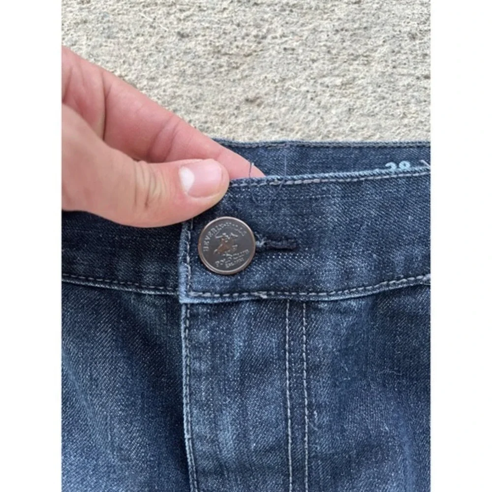 Beverly Hills Polo Club Jeans Mens 38x32 Blue Dark Wash Straight Leg Stretch Y2k